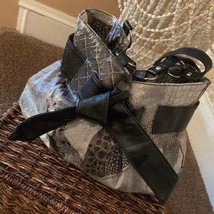 Faux snake skin shoulder bag